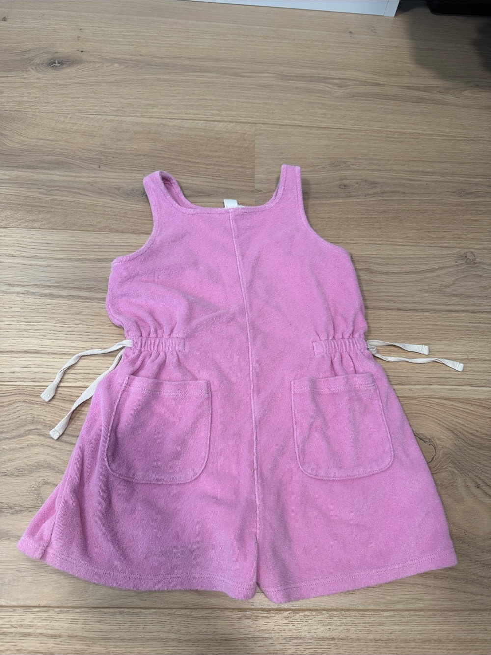 Crewcuts Pink Terry Romper with Front Pockets